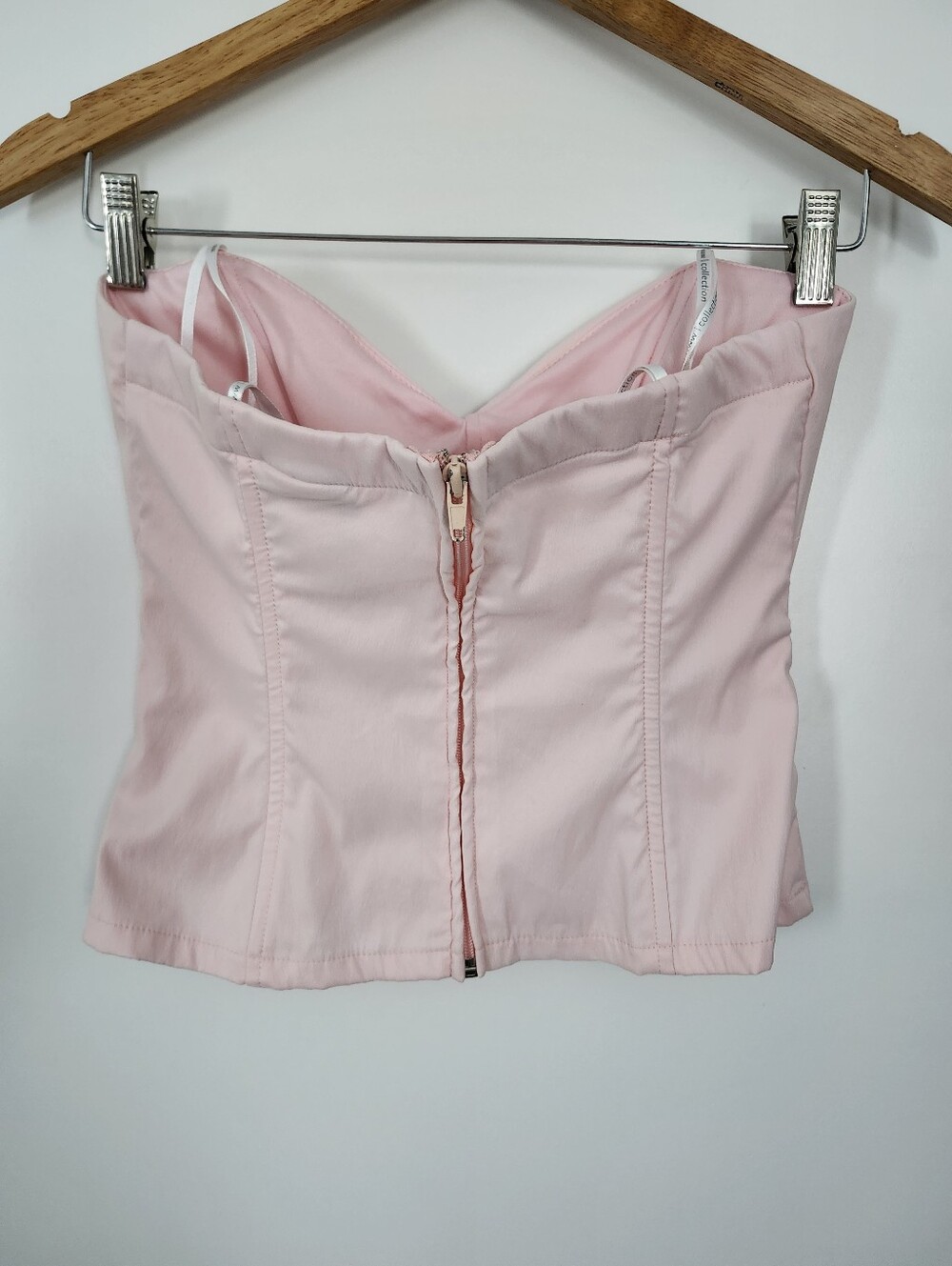 VERONIQUE YOUNG Size 6 Pastel Pink Y2K Romantic Coquette Barbiecore Corset Top - Picture 3 of 11